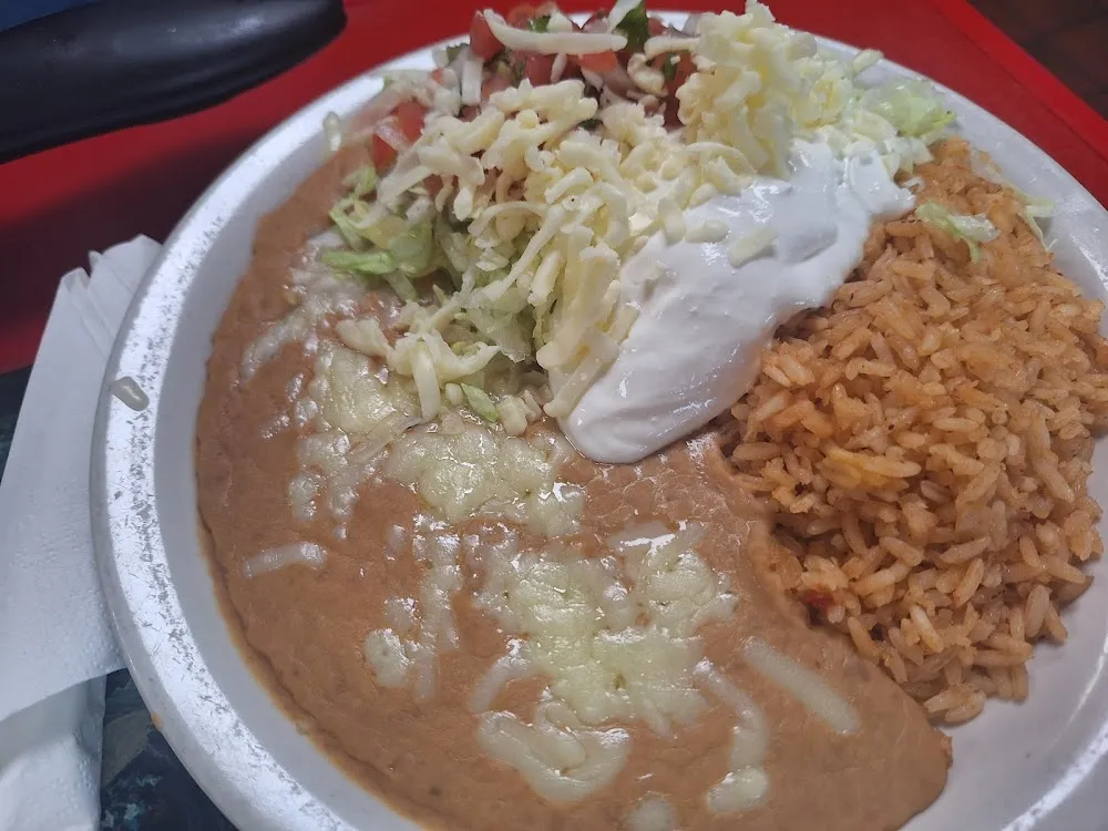 Rice Beans Toppings for the Fajita